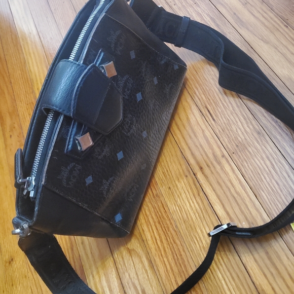 MCM Black Leather Crossbody Bag Womens - Picture 2 of 16